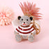 Red Stripe Crystal Bear Keychain Sparkly Rhinestone Bag Charm Cute Alloy Keyring Gift 