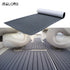EVA Faux Teak Boat Flooring Sheet Marine Decking Mat Self Adhesive Non Slip Foam for Yacht Caravan & RV (Dark Grey & Black, 240cm x 45cm)