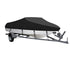 Waterproof Boat Cover 11-13ft Trailerable V-Hull Runabout UV Resistant Marine Grade Storage Tarpaulin with Straps (Black, 420cm x 270cm)