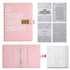 100 Envelope Savings Challenge Binder with Password Lock A5 Cash Stuffing Budget Planner Book Money Organizer for Couples (Pink)