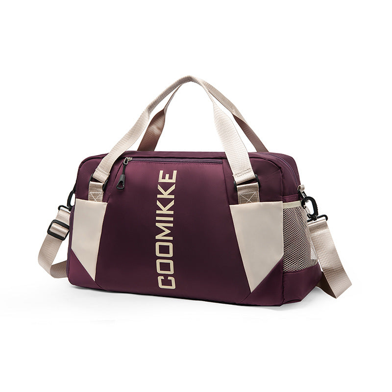 Large Travel Duffle Bag Gym Sports Weekender with Shoe Compartment Wet Pocket Lightweight Carry On Luggage Bag (Dark Purple)