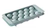 2 PCS Round Ice Cube Trays with Lids 14 Cavity Sphere Ice Ball Maker Mould Stackable Hard Plastic Easy Release for Whiskey Cocktails Blue