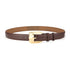 Womens Genuine Leather Belt Retro Gold Buckle Waist Belt for Jeans Dress Coat Fashion Split Cowhide Strap Coffee 105cm