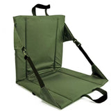 Portable Folding Stadium Seat Cushion with Back Support Lightweight Outdoor Chair for Camping Concerts Hiking Beach Bleachers Army Green