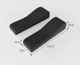 A pair of Memory Foam Chair Armrest Pads Curved Elbow Support Cushion Black Ergonomic Pressure Relief Cover for Office Gaming Chair WFH Setup
