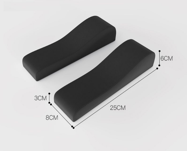 A pair of Memory Foam Chair Armrest Pads Curved Elbow Support Cushion Black Ergonomic Pressure Relief Cover for Office Gaming Chair WFH Setup