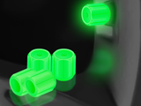 2 Packs of 4 Green Luminous Tyre Valve Caps Glow in The Dark Universal Wheel Air Dust Covers for Cars Bikes Motorcycles Scooters One-Piece Design