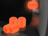 2 Packs of 4 Orange Luminous Tyre Valve Caps Glow in The Dark Universal Wheel Air Dust Covers for Cars Bikes Motorcycles Scooters One-Piece Design