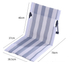 Portable Folding Beach Ground Chair with Back Support Light Blue Striped Lightweight Padded Mat for Camping Picnics Festivals - Standard Model