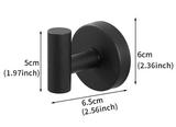 Matte Black T-Bar Suction Cup Hook Stainless Steel Vacuum Wall Hanger No Drill Robe Towel Holder for Bathroom Kitchen - Heavy Duty