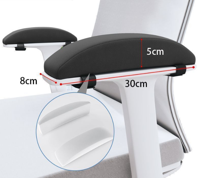Black memory foam armrest pads with anti-slip straps.