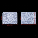 2 Pieces Mother's Day DIY Heart Earring Silicone Molds Set Heart Shaped Pendant Resin Casting Tools for Jewellery Making and Crafts