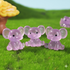 3 PCS Set Mini Luminous Purple Elephant Figurines Split Pose Glow in the Dark Resin Ornaments for Micro Landscape Garden and Desk Decor