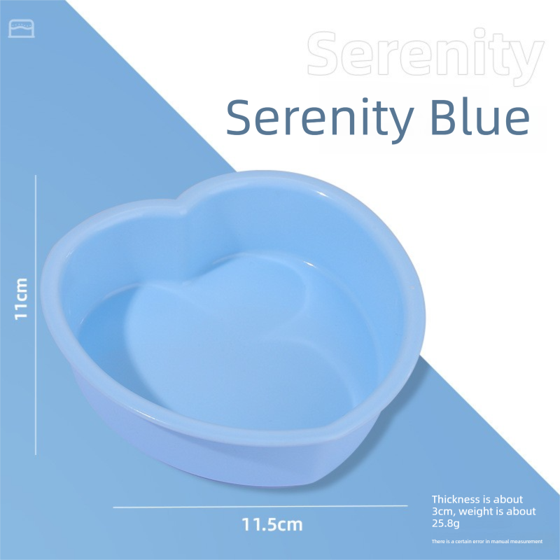Heart Shaped Silicone Baking Mould - Non-Stick Mousse Cake & Jelly Pan - Easy Release Polished Interior for Valentine's Day Desserts (Serenity Blue, 11.5cm)