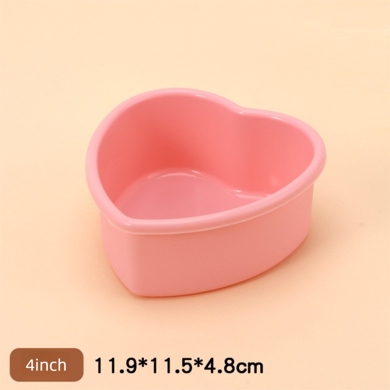 4 Inch Heart Shaped Silicone Cake Mould - Small Non-Stick Pink Baking Pan for Mini Bento Cakes, Jelly & Mousse - Heat Resistant Food Grade Tray (11.9cm)