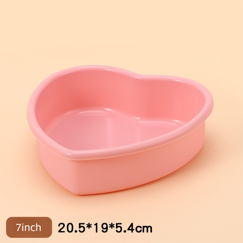 7 Inch Heart Shaped Silicone Cake Mould - Pink Non-Stick Baking Pan for Birthday & Anniversary Cakes - Heat Resistant Tray with Reinforced Rim (20.5cm)