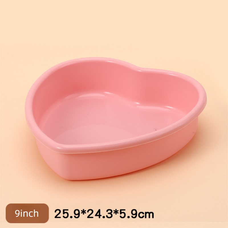 9 Inch Large Heart Shaped Silicone Cake Mould - Pink Non-Stick Baking Pan for Party & Celebration Cakes - Reinforced Rolled Edge Tray (25.9cm)