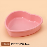 10 Inch Extra Large Heart Shaped Silicone Cake Mould - Pink Non-Stick Baking Pan for Weddings & Big Parties - Reinforced Rim Tray (29cm)