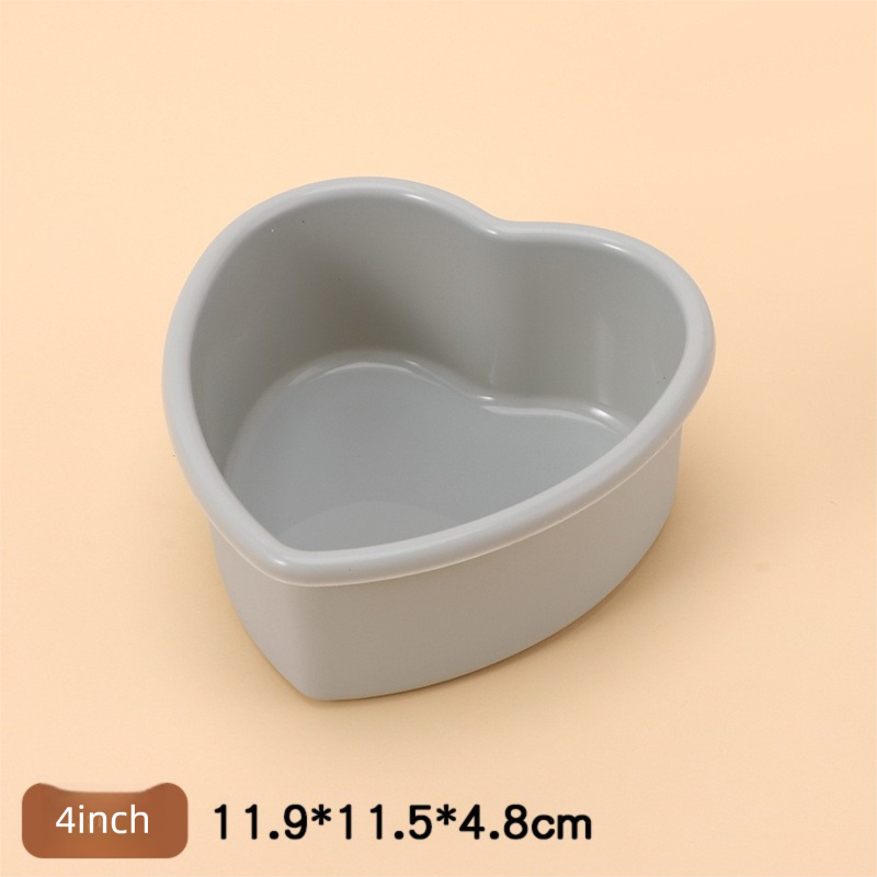 4 Inch Heart Shaped Silicone Cake Mould - Small Non-Stick Grey Baking Pan for Mini Bento Cakes, Jelly & Mousse - Heat Resistant Food Grade Tray (11.9cm)