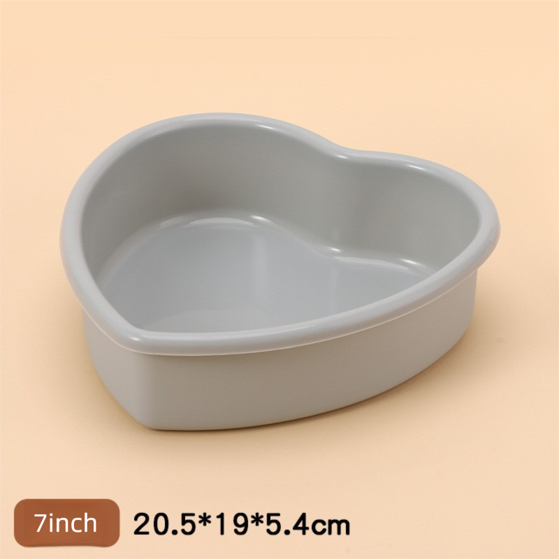 7 Inch Heart Shaped Silicone Cake Mould - Grey Non-Stick Baking Pan for Birthday & Anniversary Cakes - Heat Resistant Tray with Reinforced Rim (20.5cm)