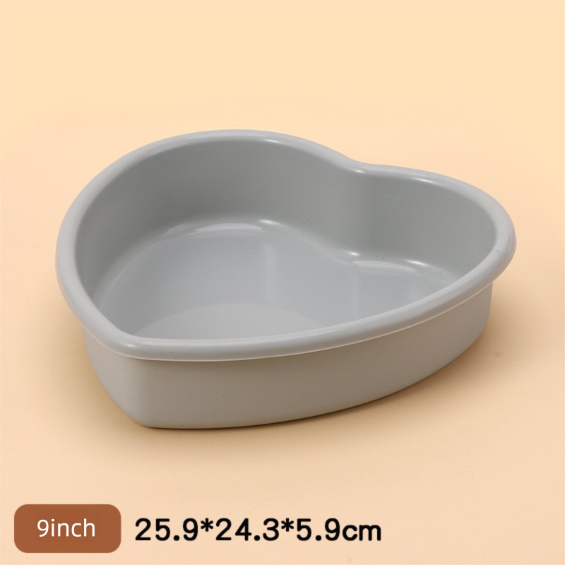 9 Inch Large Heart Shaped Silicone Cake Mould - Grey Non-Stick Baking Pan for Party & Celebration Cakes - Reinforced Rolled Edge Tray (25.9cm)