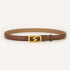 Womens Genuine Leather Belt Caramel 2.3cm Wide Gold Buckle Waist Strap for Jeans & Dresses Elegant Fashion Accessory