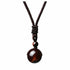Natural Red Tiger Eye Necklace 10mm Round Stone Pendant Hand Braided Rope Lucky Protection Amulet Jewellery Gift for Men & Women