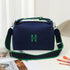 Womens Canvas Crossbody Bag navy blue Minimalist H-Letter Box Tote Wide Strap Shoulder Handbag for Travel & Work Large Capacity