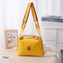 Womens Canvas Crossbody Bag Yellow Minimalist H-Letter Box Tote Wide Strap Shoulder Handbag for Travel & Work Large Capacity