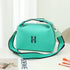 Womens Canvas Crossbody Bag Emerald Minimalist H-Letter Box Tote Wide Strap Shoulder Handbag for Travel & Work Large Capacity