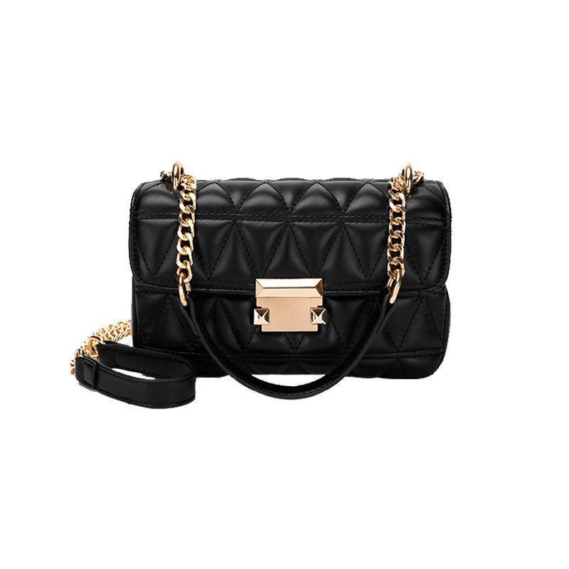 Quilted Chain Crossbody Bag for Women Classic Black Shoulder Underarm Bag Elegant Designer Style Luxury Texture Versatile Daily Handbag