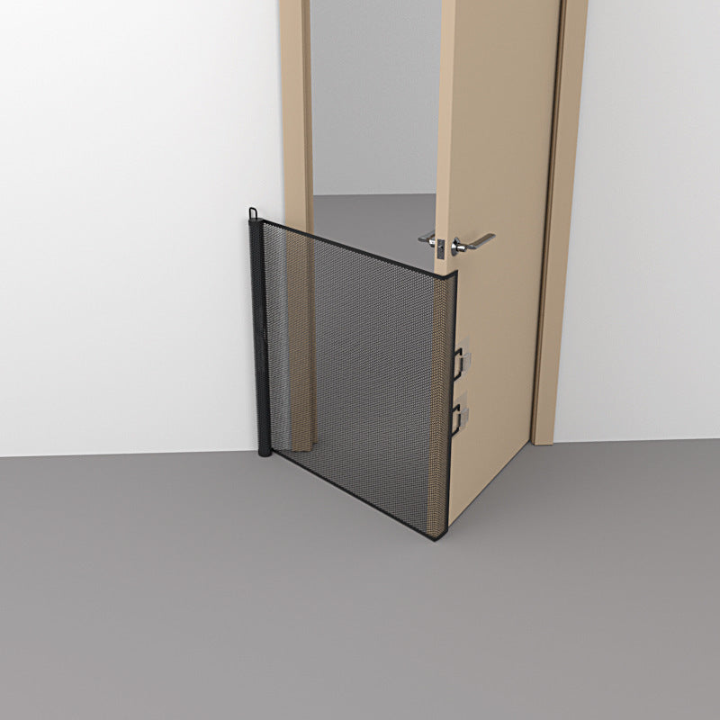 Extra Wide Automatic Retractable Pet Gate 130x78cm Safety Dog Fence No-Drill Mesh Isolation Rail with Auto-Rebound for Wide Hallways and Stairs Black