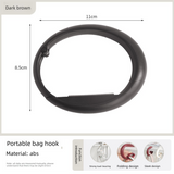 2 PCS Portable Purse Bag Hook Hanger Table Edge Holder Dark Brown Foldable Non-Slip Clip for School Desk Office & Cafe