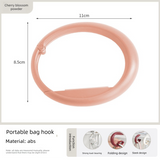 2 PCS Portable Purse Bag Hook Hanger Table Edge Holder Cherry Blossom Pink Foldable Non-Slip Clip for School Desk Office & Cafe