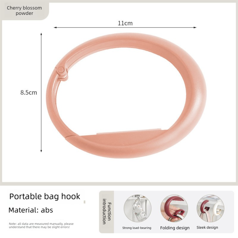 2 PCS Portable Purse Bag Hook Hanger Table Edge Holder Cherry Blossom Pink Foldable Non-Slip Clip for School Desk Office & Cafe