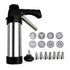 Stainless Steel Cookie Press Gun Kit Biscuit Maker & Icing Decorator Set with 8 Discs 8 Nozzles Heavy Duty DIY Baking Tool for Cakes