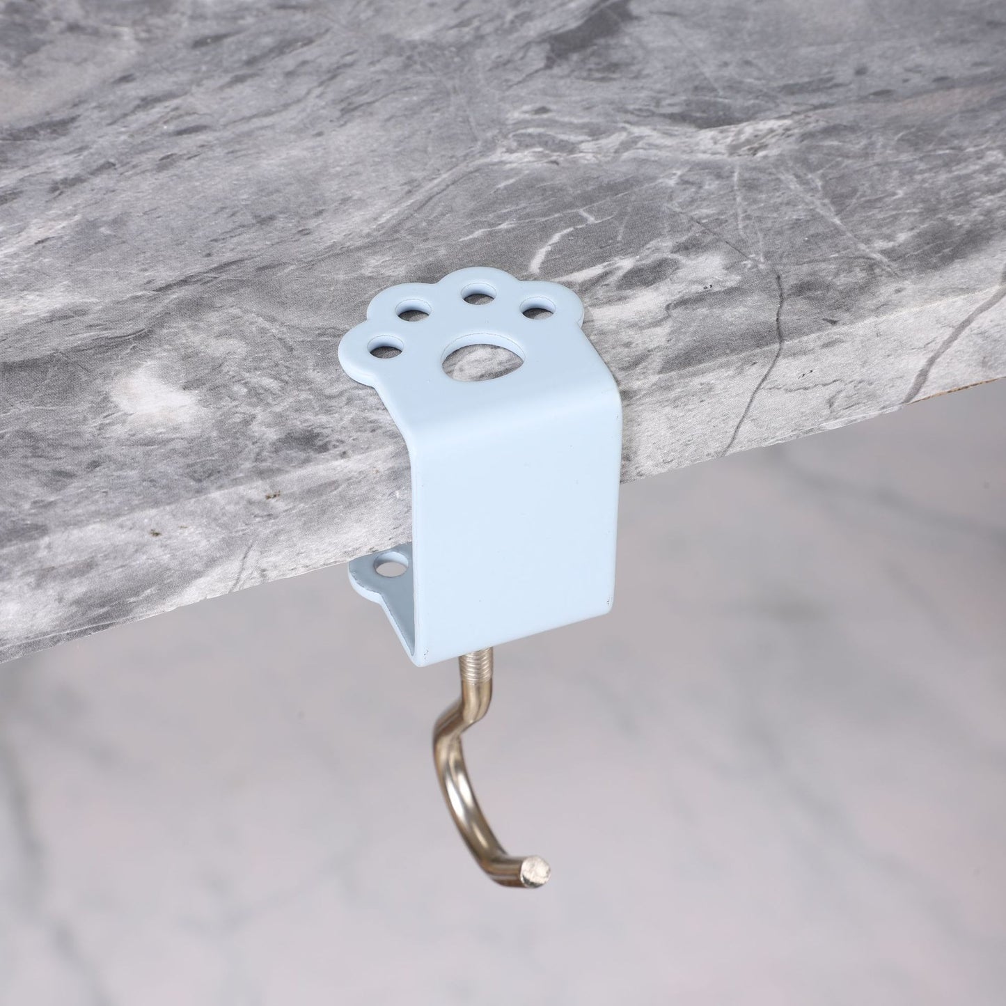 Macaron Paw Table Side Hook 2-Piece Set Adjustable Desk Hanging Clamp No-Drill Portable Bag Hook Light Blue