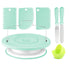 12pcs Cake Decorating Turntable Kit Non-Slip Rotating Stand with Spatulas and Leveler Baking Tools for Home Kitchen DIY Nordic Green