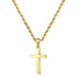 Gold Tone Cross Pendant Necklace Twisted Rope Chain 45cm Unisex Fashion Jewellery Gift for Men & Women