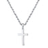 Silver Tone Cross Pendant Necklace Twisted Rope Chain 45cm Unisex Fashion Jewellery Gift for Men & Women