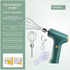 Electric Handheld Egg Whisk and Cream Whipper Set with Egg White Separator J-8 Green Dual-Head Automatic Mixer Kit