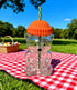 Creative Bear Shape Glass Water Bottle with Straw Cute Cartoon Coffee Cup and Cold Drink Tumbler – Orange Hat Bear Edition