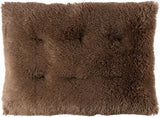 Luxury Long Plush Pet Bed Mat Faux Fur Crate Pad 55x40cm Dark Offee Soft Warm Cushion for Dogs & Cats