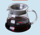 360ml Borosilicate Glass Coffee Server - Heat Resistant "Cloud" Pour Over Carafe with Lid - Drip Coffee Sharing Pot for Home Baristas (1-2 Cups)
