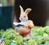 Garden Style "Toilet Bunny" Succulent Planter Decoration – Humorous Rabbit Animal Figurine Resin Craft for Balcony and Pot Plant