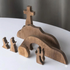 Easter Resurrection Scene 7-Piece Wooden Tabletop Set – Handcrafted Cross, Tomb, and Figurines Commemorative Display
