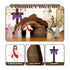 Easter Resurrection Scene Set Mini Wooden Figurine Ornament – Detailed Cross & Empty Tomb Creative Tabletop Decoration 