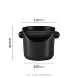 Compact Flat Mouth Espresso Knock Box Coffee Grounds Waste Bin with Anti-Slip Base and Rubber Bar for Home Coffee Stations