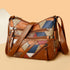 Lightweight Contrast Color Patchwork Shoulder Bag - Multi-Zipper Large Capacity PU Leather Satchel for Women(Style 3)