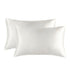 1-Pair White Luxury Satin Silk Pillowcase for Hair and Skin - Smooth Cooling Pillow Cover with Envelope Closure - Queen (20x30")